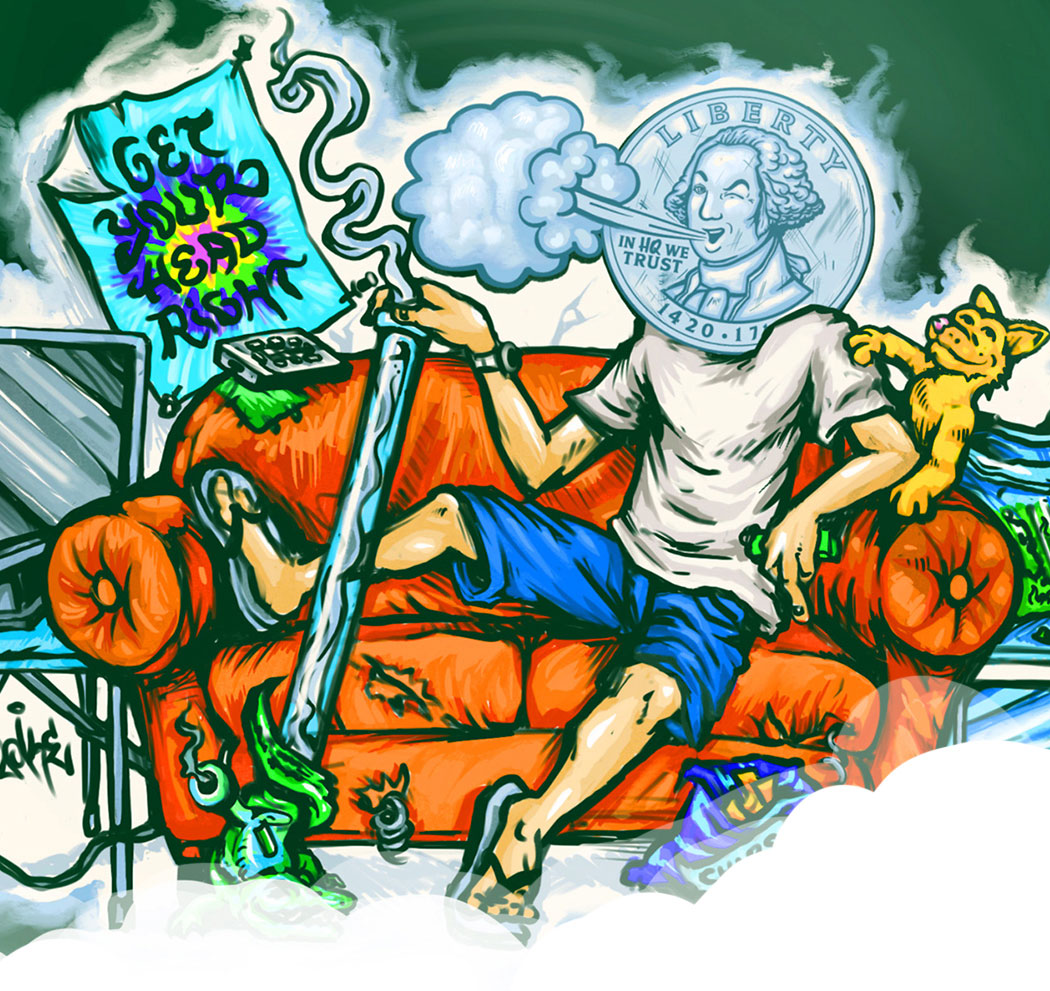 Get your head right  - The shop front in a cartoon style